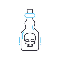 poisoning line icon, outline symbol, vector illustration, concept sign