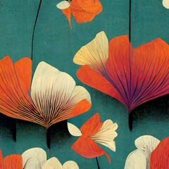 Retro flower pattern illustration