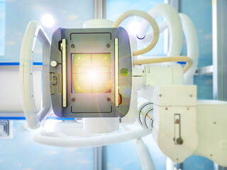 X-ray generator tube with monitor  or X-ray general device in radiology ..