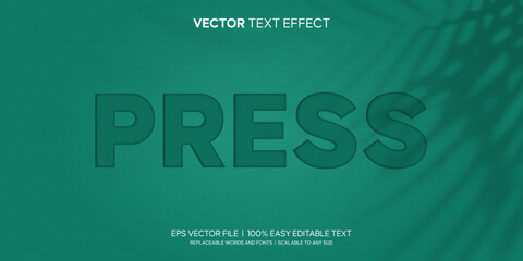 paper press debossed style editable text effect