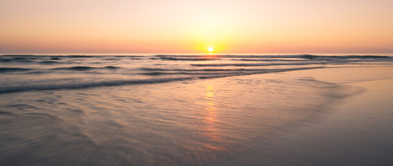 Sea sunset on beach