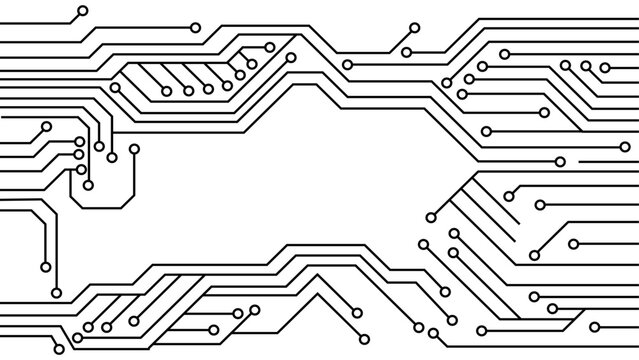 black and white circuit board background