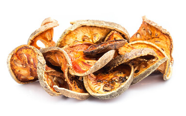 Dry bael isolated on white background