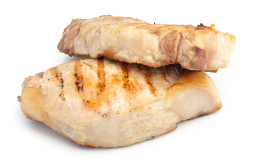 grill pork isolated on white background