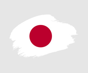 Abstract creative painted grunge brush flag of Japan country with background