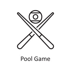 Pool Game vector outline Icon Design illustration. Sports And Awards Symbol on White background EPS 10 File