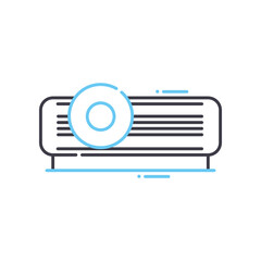 projection device line icon, outline symbol, vector illustration, concept sign