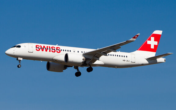 Swiss Airbus A220-300 (type formerly known as Bombardier C-Series CS300)