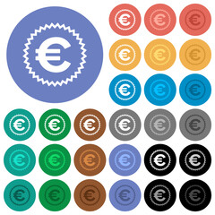 European Euro sticker alternate round flat multi colored icons