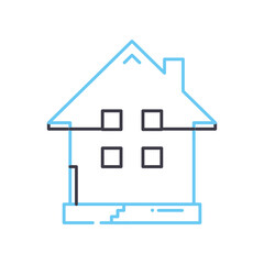 house line icon, outline symbol, vector illustration, concept sign