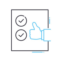 quality control line icon, outline symbol, vector illustration, concept sign