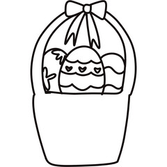 Easter egg in basket 