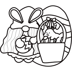 easter bunny with eggs