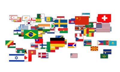 International Flag Display Of Various Countries