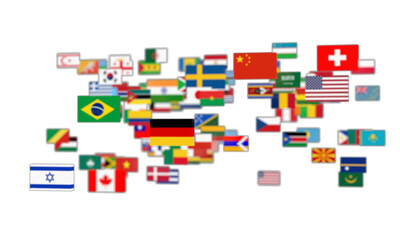 International Flag Display Of Various Countries