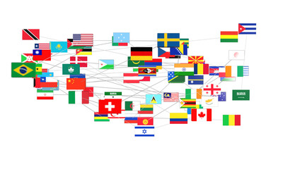 International Flag Display Of Various Countries