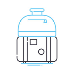 tourist luggage line icon, outline symbol, vector illustration, concept sign