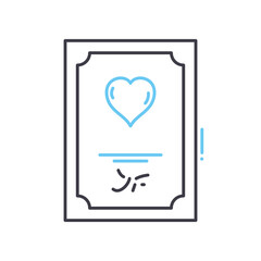 marriage certificate line icon, outline symbol, vector illustration, concept sign