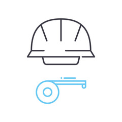 foreman gear line icon, outline symbol, vector illustration, concept sign