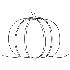 Continuous line drawing of pumpkin. Vector illustration