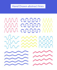 Hand Drawn abstract wavy lines. Trendy elements for your designs.