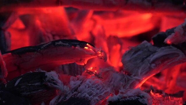 Fire Ash, Wood Burning Fire, Lighting Flames, Smoke, Heat Air Pollution, Disaster, Calamity in Global Warming Crises, Catastrophe