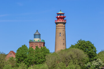 Fototapeta na wymiar Two lighthouses at Cape Arkona on the island of Rugen