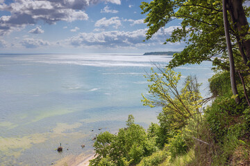 Wooded cliffs at the beach in Sellin on Rugen Island