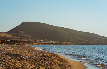 Italy, Sardinia. Beach near the Casteldoria Mare hotel in Valledoria, Via San Pietro a Mare.
Beach,...