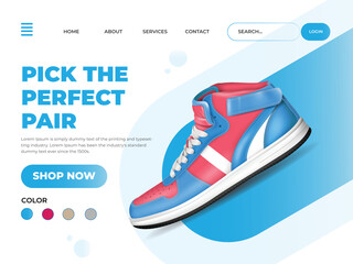Shoe sale template landing page. Fashion for sneaker template landing page
