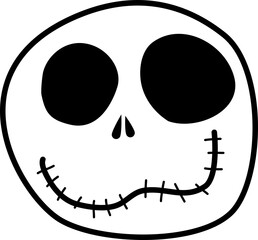 Ghost face hand drawn for halloween 