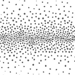 Vector. Hand drawn polka dot texture. Spotted grey, black and white background. Geometric abstract pattern with hand drawn circles. Scattered irregularly shaped dots. Flow, halftone gradient.
