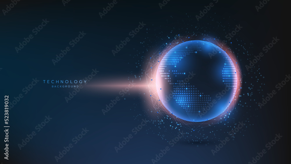 Poster hi-tech digital technology futuristic circuit digital. abstract futuristic design. artificial intell