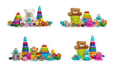 Toys set collection isolated on white