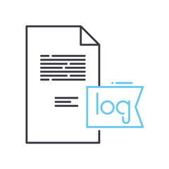 Fototapeta premium log file line icon, outline symbol, vector illustration, concept sign