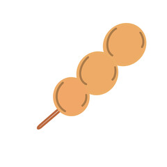 Mitarashi Dango isolated on white