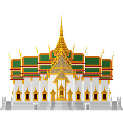 Thailand palace architect in flat design.
