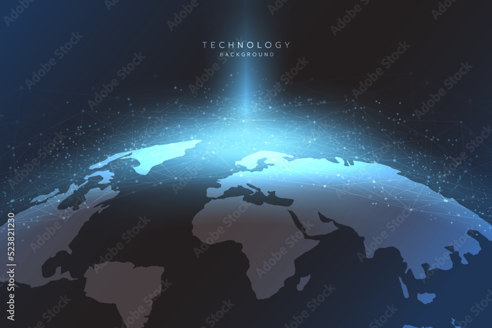 Poster hi-tech digital technology futuristic circuit digital. abstract futuristic design. artificial intell