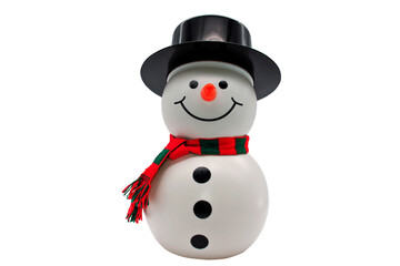 Snowman isolated on white background.Clipping path included.