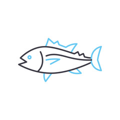 tuna line icon, outline symbol, vector illustration, concept sign