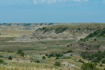 Fototapeta na wymiar Scenic views of Theodore Roosevelt National Park in North Dakota