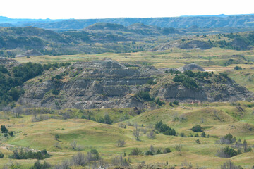 Fototapeta na wymiar Scenic views of Theodore Roosevelt National Park in North Dakota