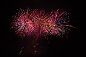 Firework Celebration of the 15th of August 2022 in Biarritz, France.