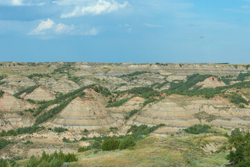 Scenic views of Theodore Roosevelt National Park in North Dakota