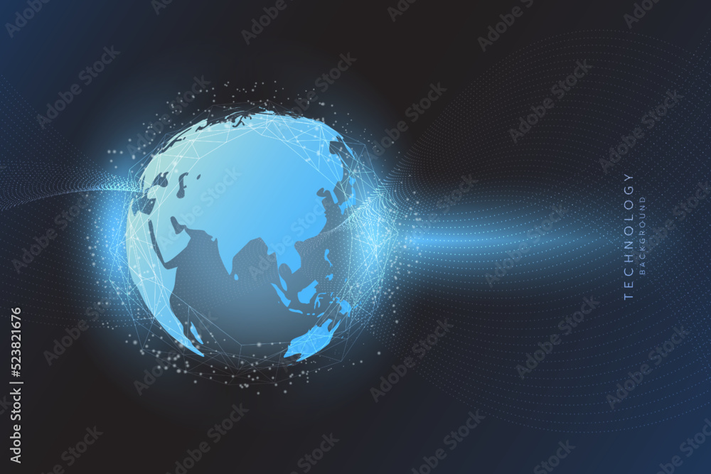 Poster hi-tech digital technology futuristic circuit digital. abstract futuristic design. artificial intell