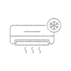 Air conditioner with snowflake sketch vector for web and mobile