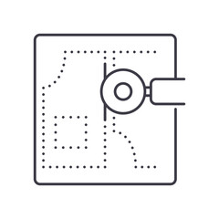 tailoring design line icon, outline symbol, vector illustration, concept sign