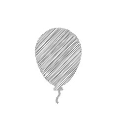 Balloon grey sketch vector icon. Vector sign for mobile app and web sites