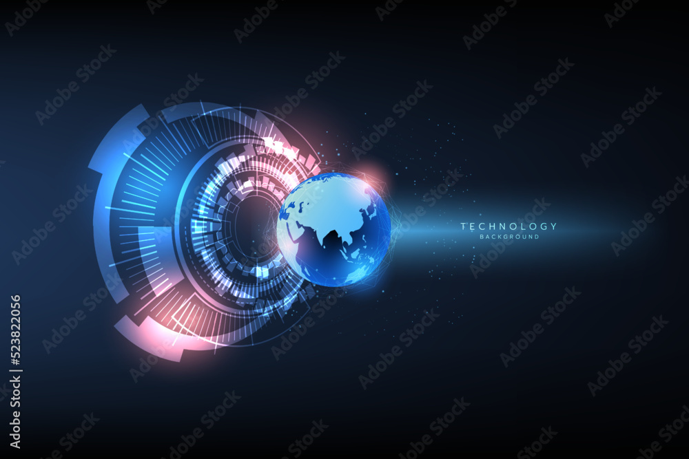 Poster hi-tech digital technology futuristic circuit digital. abstract futuristic design. artificial intell