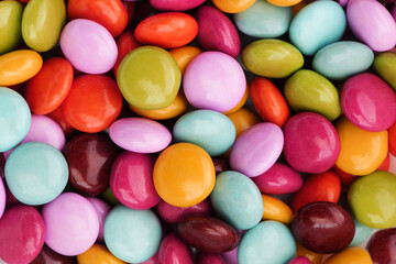 Sugar or Candy coated chocolate shot from above.